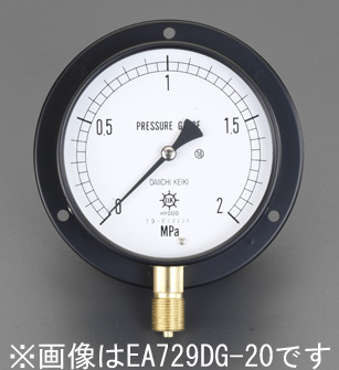 エスコ ESCO G 3/8"/100mm/ 0-10MPa つば付圧力計 EA729DH-100 WO店