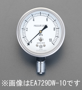 エスコ ESCO G 3/8"/100mm/0- 50KPa 微圧計 EA729DX-50 WO店