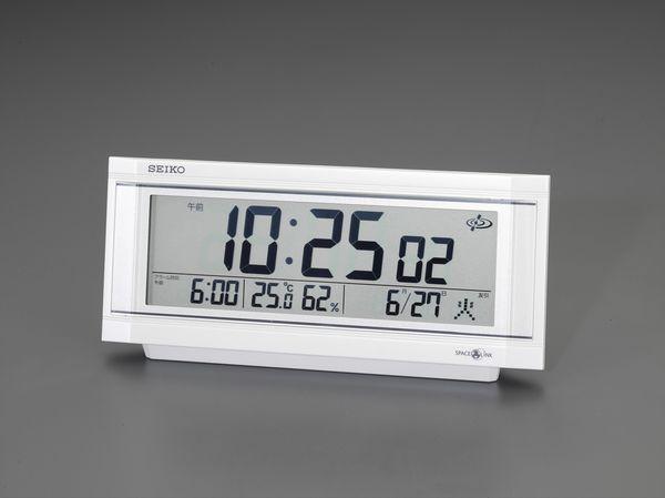 エスコ ESCO 105x245x 56mm 衛星電波 置時計 EA798CS-3 WO店の通販は