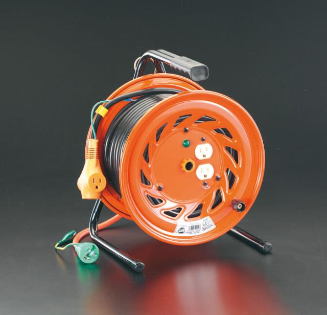 エスコ ESCO AC100V/15A/30m 元置コードリール アース付 EA815DP-1 WO店