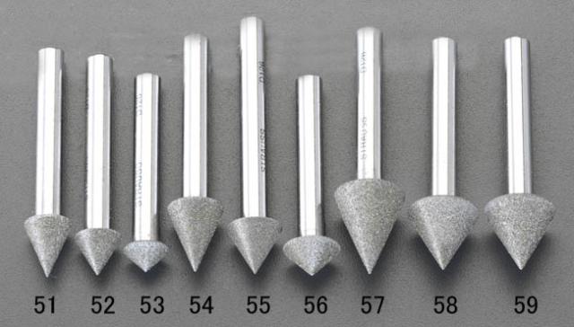 エスコ ESCO 10x 5mm ダイヤモンドバー 傘型 90°/6mm軸 WO店