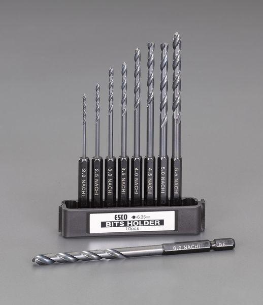 エスコ ESCO 2.0-6.0mm 9本組六角軸ステンレス用ドリル(CO-HSS) EA824NP-100 WO店