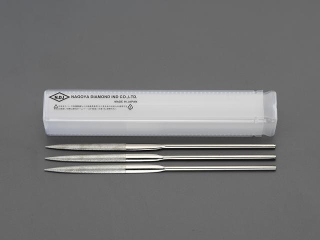 エスコ ESCO 200mm ダイヤモンドヤスリ 精密・半丸/3粒度・3本組 EA826ND WO店