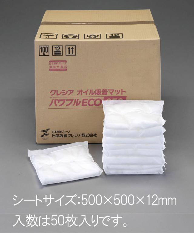エスコ ESCO 500x500x12mm オイル吸着マット/50枚 EA929DT-2 WO店の通販は