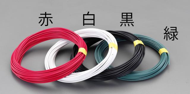 エスコ ESCO 2.0mmx 50m ＩＶ電話線 単線/赤 EA940AT-551 WO店