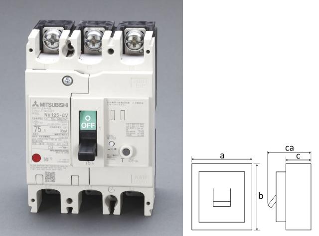 エスコ ESCO AC100-440V/125A/3極 漏電遮断器 フレーム125 EA940MN-49 WO店