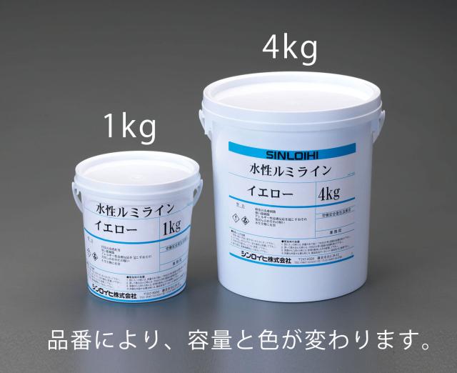 エスコ ESCO 1.0kg 水性床用蛍光塗料 イエロー EA942EW-1 WO店