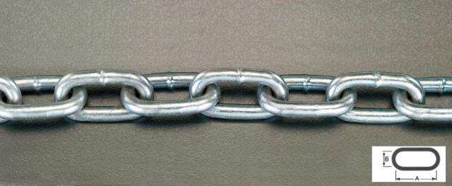 エスコ ESCO 7.5mmx10m リンクチェーン スチール製/ユニクロメッキ EA980SE-83 WO店