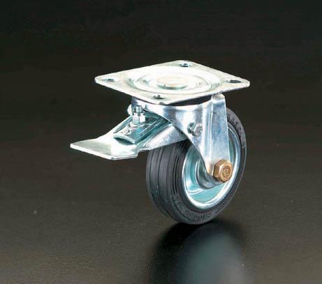 エスコ ESCO 200mm キャスター 自在金具・前輪ブレーキ付 EA986GC-200 WO店