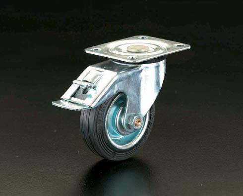 エスコ ESCO 125mm キャスター 自在金具・後輪ブレーキ付 EA986GD-125 WO店