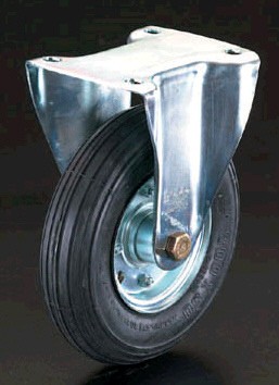 エスコ ESCO 200mm キャスター 固定金具・空気入車輪 EA986HG-200 WO店の通販は