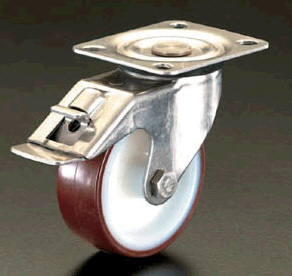 エスコ ESCO 200mm キャスター 自在・後ブレーキ付・ステンレス製 EA986LE-200 WO店