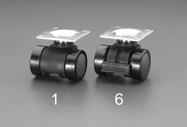 エスコ ESCO 66mm キャスター(ツインホイール･ブレーキ付) EA986TJ-6 WO店