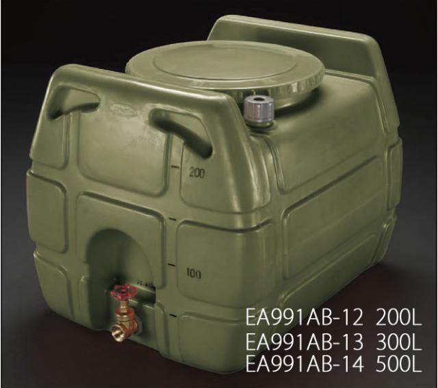 エスコ ESCO 200L ポリエチレン給水容器 バルブ付/OD色 EA991AB-12 WO店