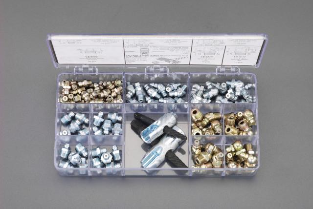 エスコ ESCO UNF1/4"- G 1/8" グリースニップルセット EA991CX-101 WO店
