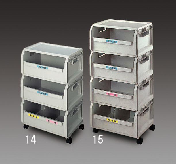 エスコ ESCO 510x370x 825mm 分別回収ボックス 3段 EA995C-14 WO店の通販は