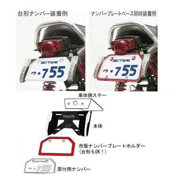 アクティブ ACTIVE LEDウインカー MINI スライド式ライセンスホルダー