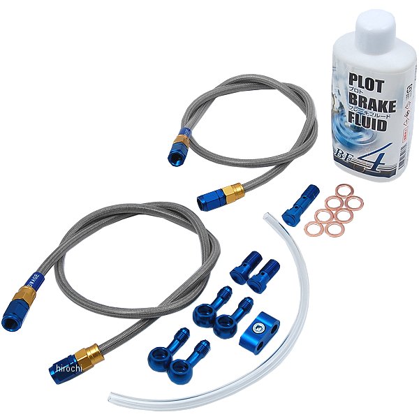 スウェッジライン SWAGE-LINE フロント ブレーキホースキット 89年-92年 ゼファー400 ゴールド/青 クリア WO店