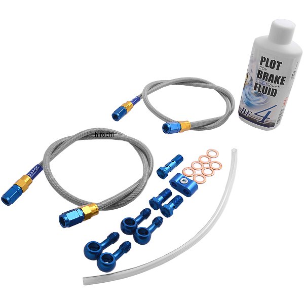 スウェッジライン SWAGE-LINE フロント ブレーキホースキット 93年-07年 ゼファー750 ゴールド/青 クリア WO店