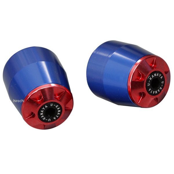 ユーカナヤ U-KANAYA アルミビレット バーエンド 14年 MT-10、MT10SP 青/赤 BEBL-YA047-RD WO店
