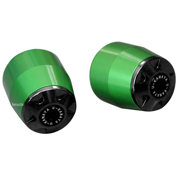 ユーカナヤ U-KANAYA アルミビレット バーエンド 04年-09年 FZ6R、FZ6-S 緑/黒 BEGR-YA004-BK WO店