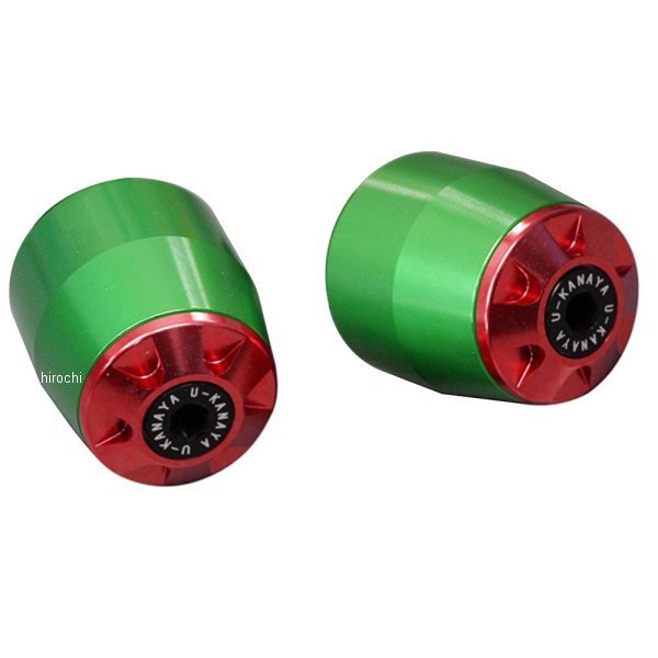 ユーカナヤ U-KANAYA アルミビレット バーエンド 04年-07年 MT-01 緑/赤 BEGR-YA006-RD WO店