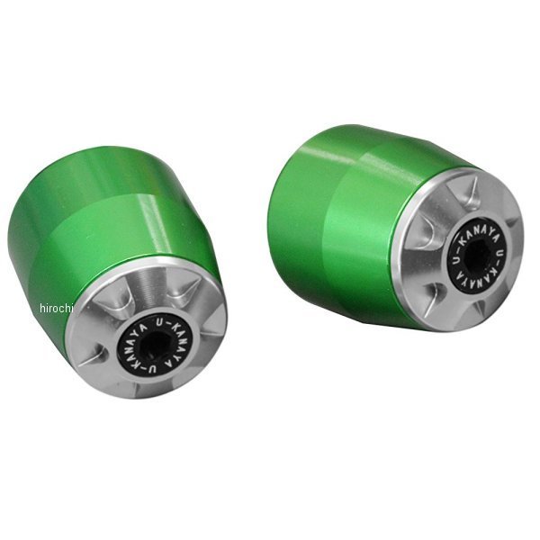 ユーカナヤ U-KANAYA アルミビレット バーエンド 04年-07年 MT-01 緑/シルバー BEGR-YA006-SV WO店
