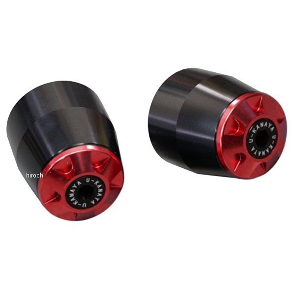 ユーカナヤ U-KANAYA アルミビレット バーエンド 00年以降 T-MAX530、T-MAX500 黒/赤 BEBK-YA009-RD WO店