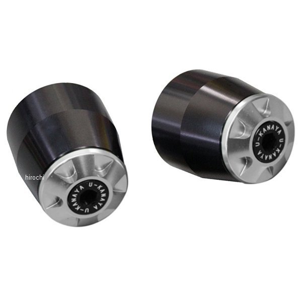 ユーカナヤ U-KANAYA アルミビレット バーエンド 00年以降 T-MAX530、T-MAX500 黒/シルバー BEBK-YA009-SV WO店