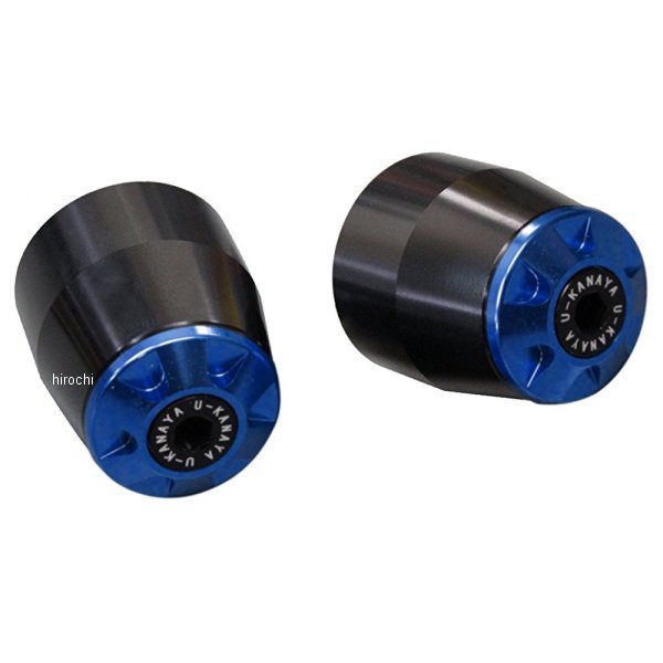 ユーカナヤ U-KANAYA アルミビレット バーエンド 全年式 XJR400、XJR400R 黒/青 BEBK-YA012-BL WO店