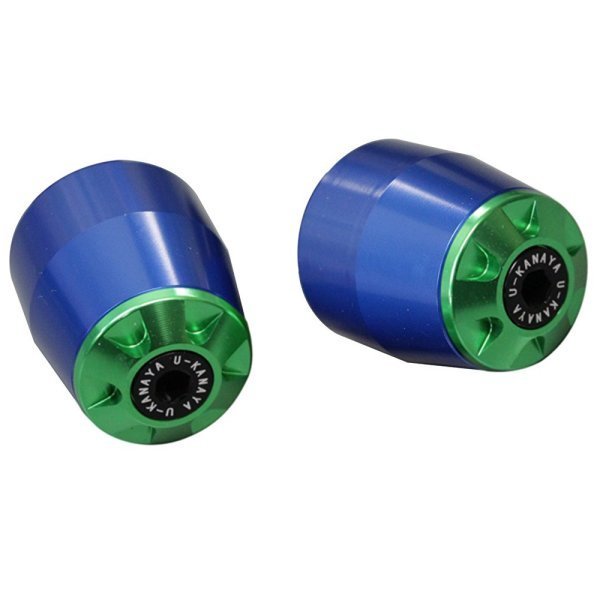 ユーカナヤ U-KANAYA アルミビレット バーエンド 95年-06年 マジェスティ250、マジェスティ250C 青/緑 BEBL-YA025-GR WO店