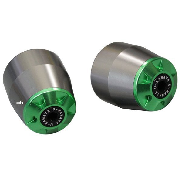 ユーカナヤ U-KANAYA アルミビレット バーエンド 04年-09年 FZ6R、FZ6-S チタン/緑 BETI-YA004-GR WO店
