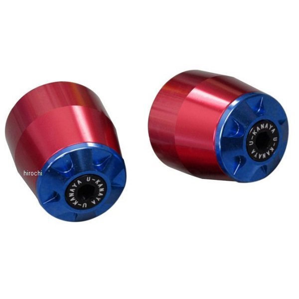 ユーカナヤ U-KANAYA アルミビレット バーエンド 04年-07年 MT-01 赤/青 BERD-YA006-BL WO店