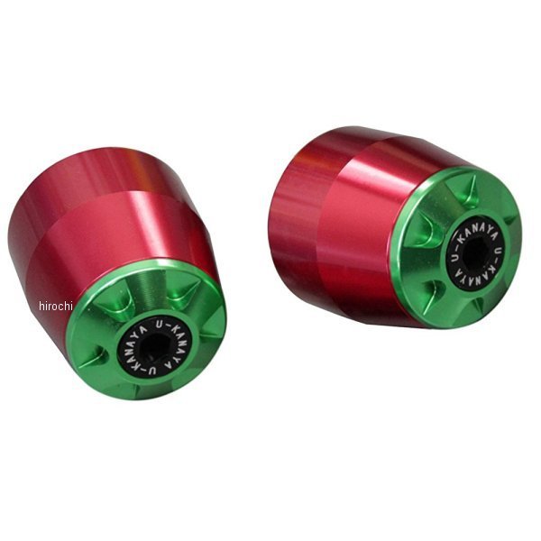 ユーカナヤ U-KANAYA アルミビレット バーエンド 16年 XSR900 赤/緑 BERD-YA043-GR WO店
