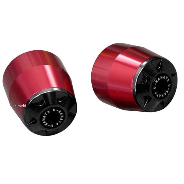 ユーカナヤ U-KANAYA アルミビレット バーエンド 14年 MT-10、MT10SP 赤/黒 BERD-YA047-BK WO店