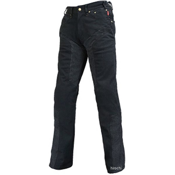 ラフ&ロード 春夏モデル ハーフメッシュストレッチブラックデニムパンツLF 黒 MWサイズ RR7509LFBK2 WO店