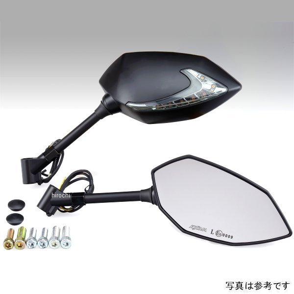 キジマ TECH07 ミラー LEDウインカー付 シャフトタイプ カーボン 左右セット 203-8076 WO店