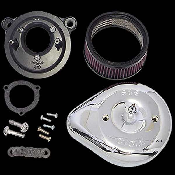 S&S ステルスエアクリーナーキット ティアドロップ クローム 08年-17年ストットルバイワイヤ 170-0522 WO店の通販は