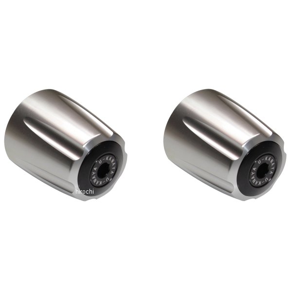 ユーカナヤ U-KANAYA アルミビレットハンドルバーエンド グルーヴタイプ MT-09/MT-07 シルバー/黒 BEGVSV-YA35-BK WO店