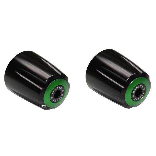 ユーカナヤ U-KANAYA アルミビレットハンドルバーエンド グルーヴタイプ ZRX1100 黒/緑 BEGVBK-KA17-GR WO店の通販は 5,205円