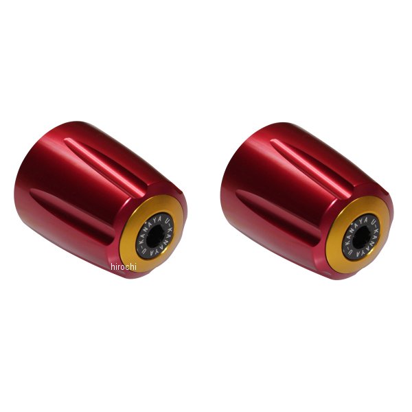 ユーカナヤ U-KANAYA アルミビレットハンドルバーエンド グルーヴタイプ マジェスティS155/SMAX155 赤/ゴールド BEGVRD-YA045-GD WO店の通販は 6,864円