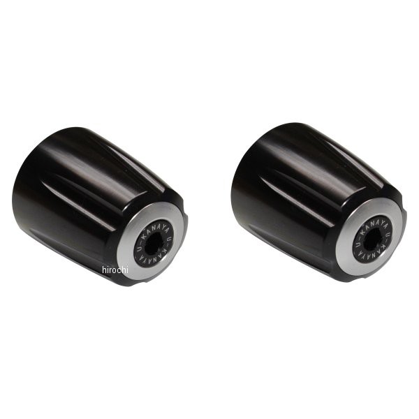 ユーカナヤ U-KANAYA アルミビレットハンドルバーエンド グルーヴタイプ NIKEN ナイケン 黒/シルバー BEGVBK-YA050-SV WO店