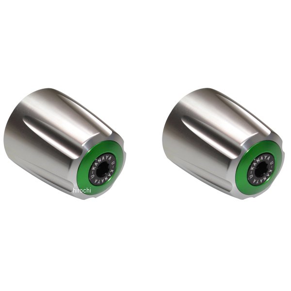 ユーカナヤ U-KANAYA アルミビレットハンドルバーエンド グルーヴタイプ ZRX400/ZRX400II シルバー/緑 BEGVSV-KA19-GR WO店の通販は