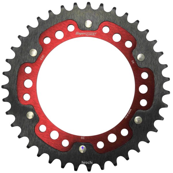 スーパースプロックス SUPERSPROX リアスプロケット ステルス 498-39T 赤 WO店