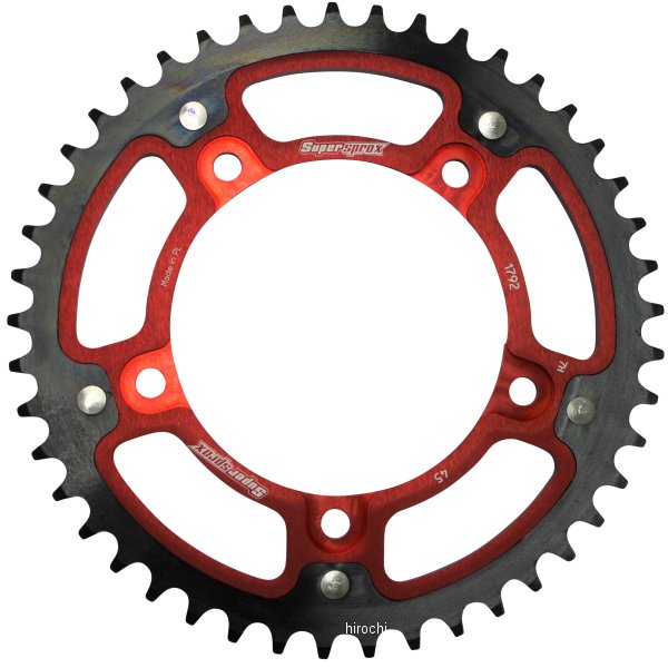 スーパースプロックス SUPERSPROX リアスプロケット ステルス 1792-45T 赤 WO店の通販は