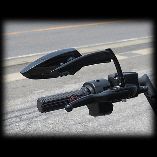 クリアキン ファントムミラー ブラック 左右セット ハーレー