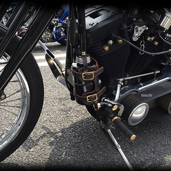 ラフテール Rough Tail グリースモンキー 本革ボトルホルダー 黒×ブラス 019874-NF WO店_1