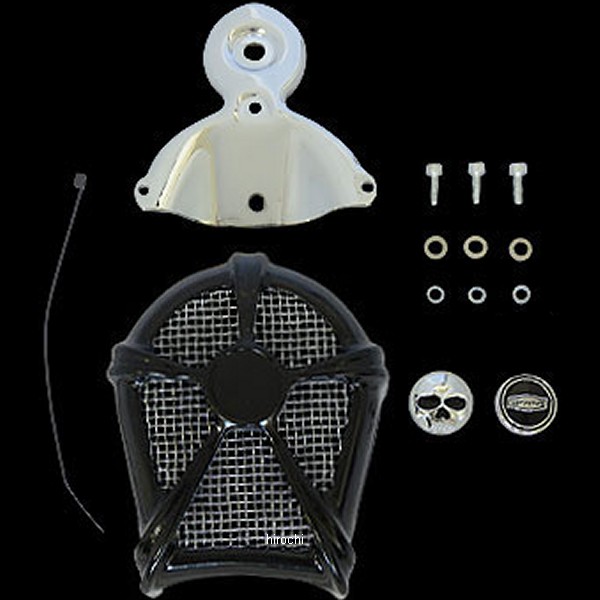 クリアキン Kuryakyn MACH2 ホーンカバー ブラック/クロームメッシュ 7297 WO店