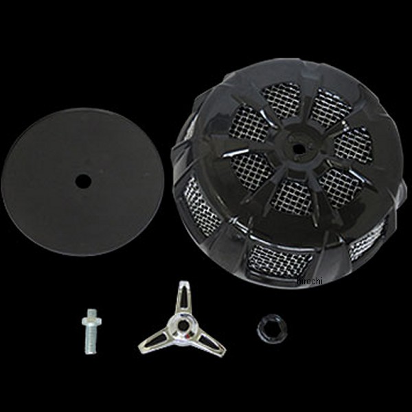 クリアキン Kuryakyn アレイキャット エアクリーナーカバー ブラック/クローム 9438 WO店