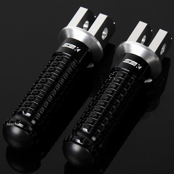 スピードラ SPEEDRA アルミ削り出しステップ スタンダードタイプ ライダー用 シルバー/黒 AFPS101BK WO店